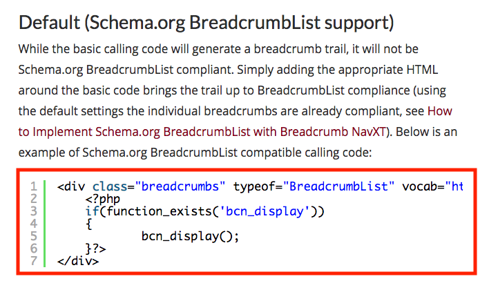 Default (Schema.org BreadcrumbList support)