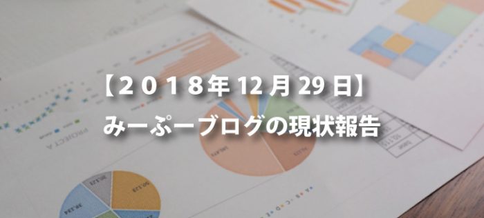 【ブログ開設から14週間経過】みーぷーブログの現状報告【2018年12月29日】